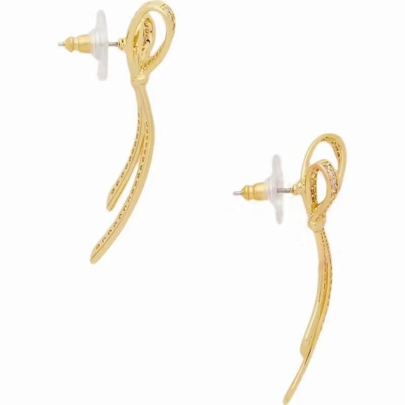 Kate Spade Skinny Bowknot Gold Studs Earrings - Picture 8 of 11
